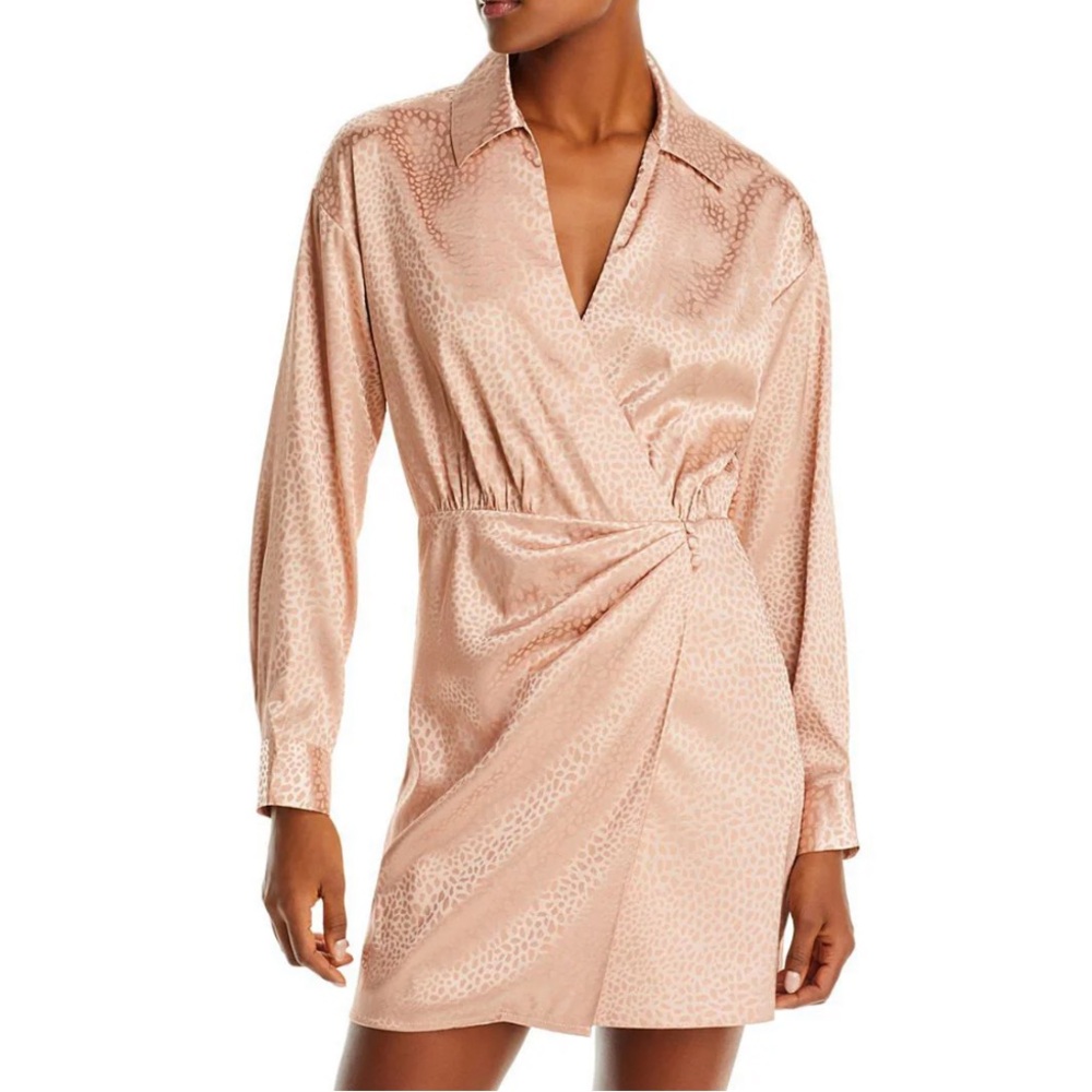 NWT Aqua Brand SATIN ANIMAL PRINT MINI DRESS Medium
